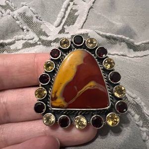 Krush Kandy boutique Sterling Silver mookaite adjustable ring